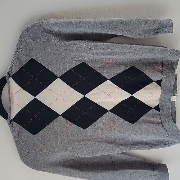 J. Crew Argyle Vintage‎ Wool Cardigan Sweater Size M - Picture 5 of 9